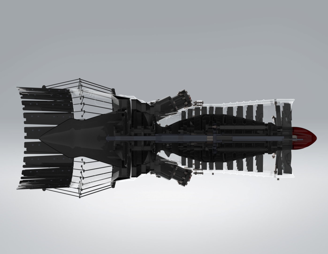 Turbojet Engine Sectioned